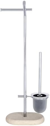 WENKO Free Standing Toilet Brush Holder Steel Beige