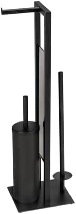 WENKO Rivalta Toilet Set with Brush Roll Holders Matte Black