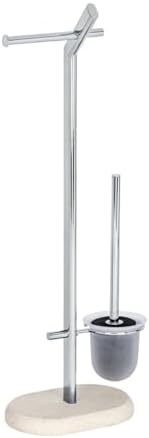WENKO Free Standing Toilet Brush Holder Steel Beige