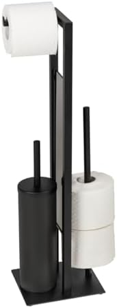 WENKO Rivalta Toilet Set with Brush Roll Holders Matte Black