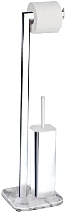 Wenko Toilet Brush with Marble Holder Onyx Steel WhiteSilver