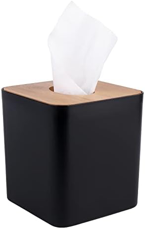 MOCHTERO Bamboo Tissue Box Holder 5x5x54in Black
