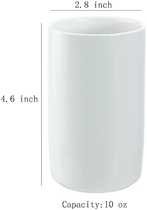 Gaolinci 2 Pcs White Porcelain Mouthwash Tumbler Set