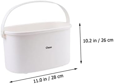 Mobestech 1Pc White Plastic Shower Organizer Basket for Bathroom Kitchen and Food Storage