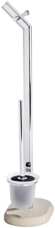 WENKO Free Standing Toilet Brush Holder Steel Beige