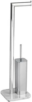 Wenko Toilet Brush with Marble Holder Onyx Steel WhiteSilver