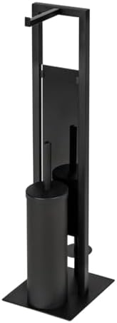 WENKO Rivalta Toilet Set with Brush Roll Holders Matte Black