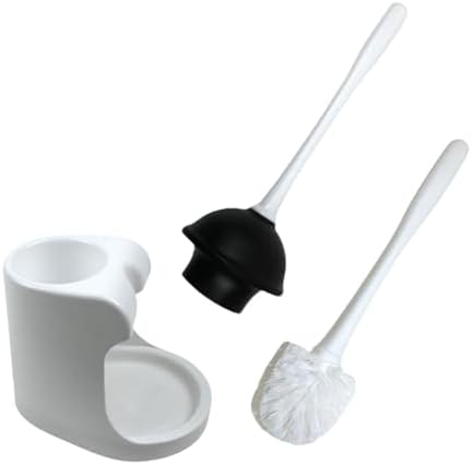 Supercap Toilet Brush Plunger Set with Holder