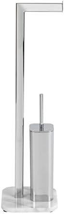 Wenko Toilet Brush with Marble Holder Onyx Steel WhiteSilver