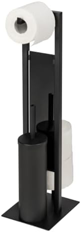 WENKO Rivalta Toilet Set with Brush Roll Holders Matte Black