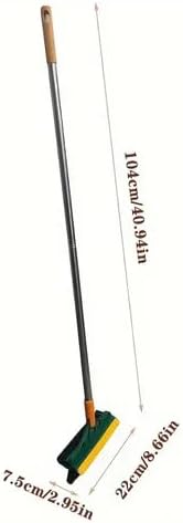 3-in-1 Rotating Floor Scrub Brush with Squeegee