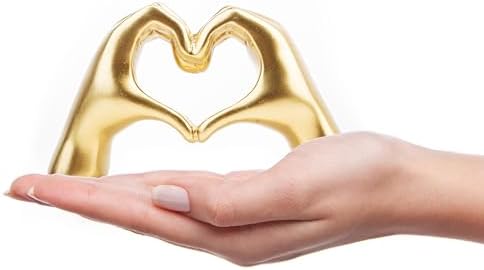 Small Heart Hands Sculpture Gold Home Decor