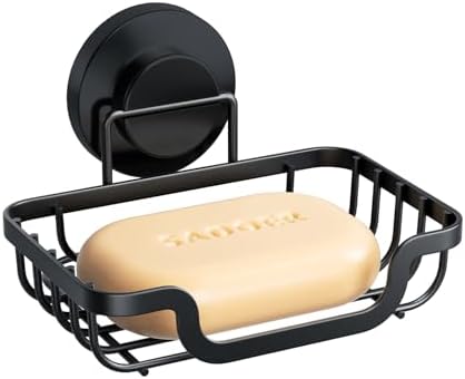 LEVERLOC Suction Soap Dish Black Waterproof No Drilling