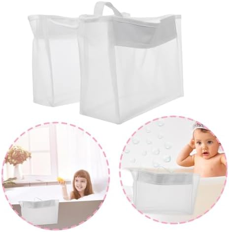 SOLUSTRE Tub Storage Bag with Hanging Straps and Clear Mesh Design