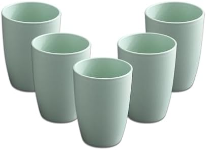 Zgwansui 5-Pack Green Wheat Straw Tumblers 12OZ Reusable Stackable Cups