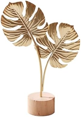 Golden Leaf Table Sculpture for Home Decor