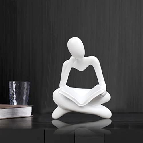 Modern White Thinker Statue Abstract Sculpture Home Decor