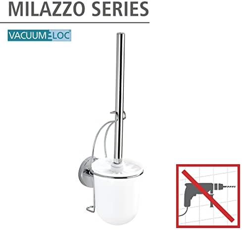 Wenko Vacuum-Loc Wall Toilet Brush Set Silver