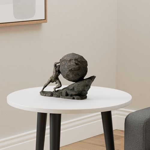 Veronese Design 8 18 Inch Sisyphus and The Eternal Boulder Bronze Finish Statue