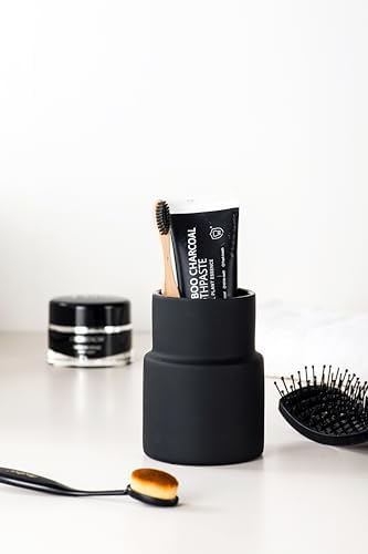 Modern Matte Ceramic Toothbrush Holder Black