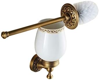 NOVOCE Toilet Brush Holder with Antique Brass Engraving