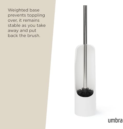 Umbra Touch Toilet Brush with Hideaway Holder - Durable Sleek