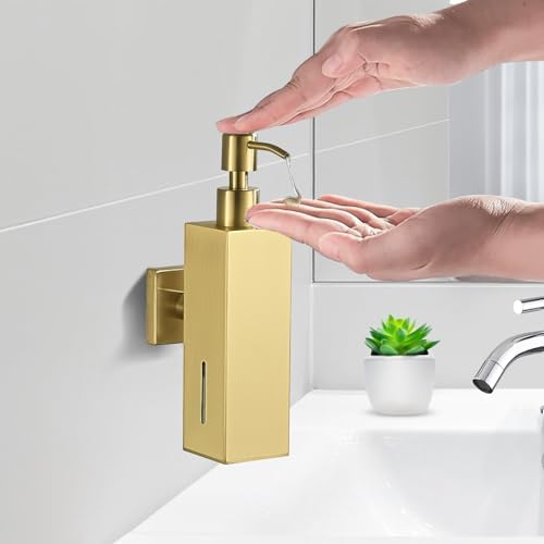 Wall Mount Soap Dispenser Brushed Gold 304 Stainless Steel