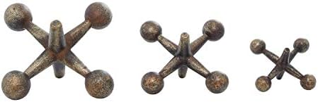 Deco 79 Gold Weathered Metal Statues Set of 3