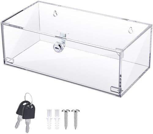 Wonderjune Refrigerator Medicine Lock Box with Key Mounting Hardware Wall Mount Cabinet