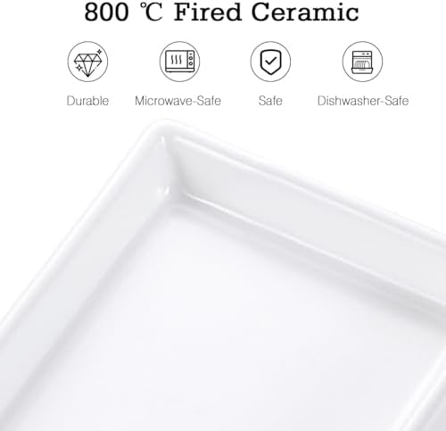 Luxspire White Ceramic Vanity Tray for Bathroom and Kitchen