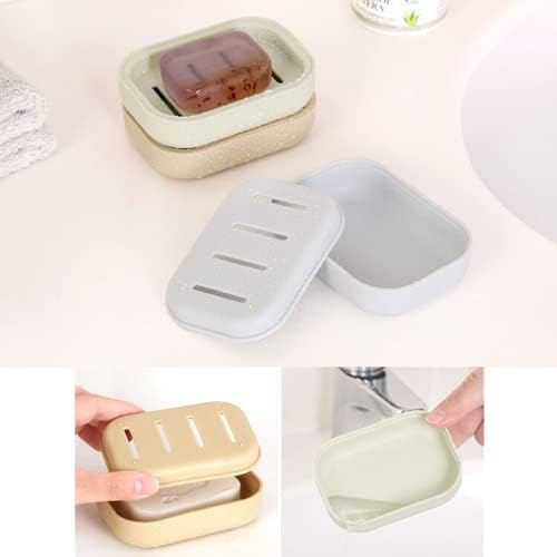 4 Pack Colorful Plastic Soap Dish with Drainage
