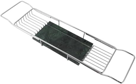 Fafeicy Metal Marble Bathtub Rack - Silver Green