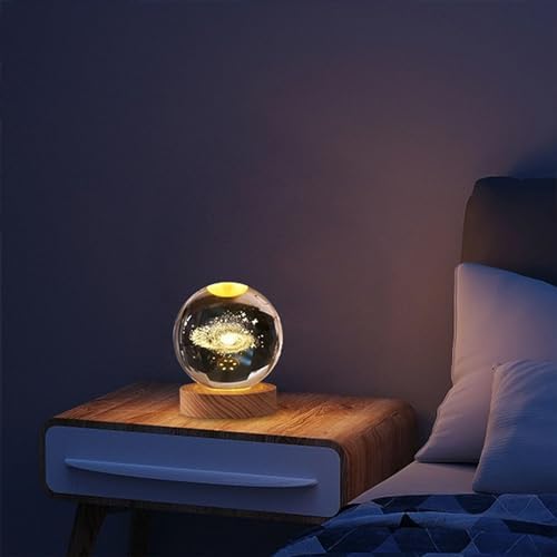 3D Solar System Crystal Ball Sculpture Home Decor 1