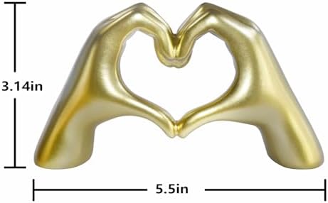 Loveparadise Gold Decor Heart Hands Sculpture for Living Room