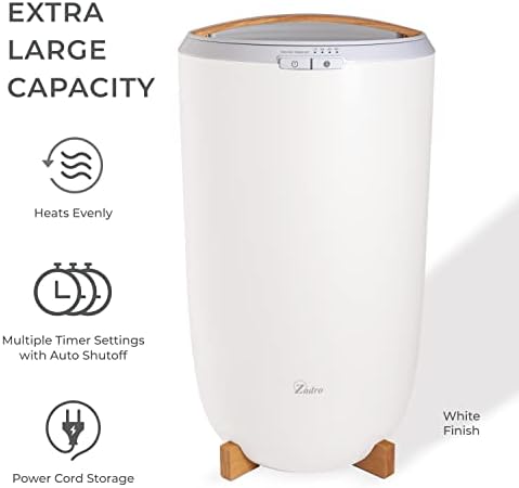Zadro Large Towel Warmer Bucket Timer Electric Towel Heater for Bathroom Auto Shut Off