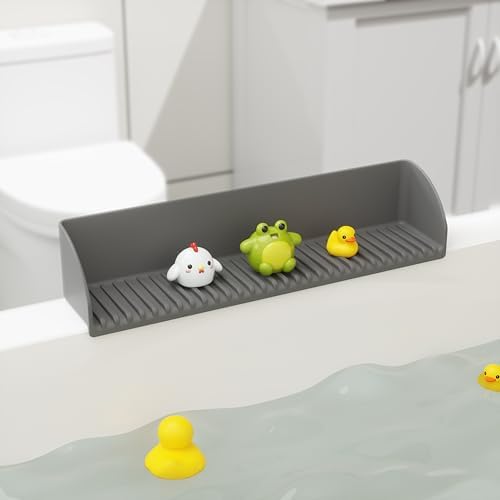 Roslim Splash Guard 2Pack Silicone Bath Tub Tray Holder with 4 Suction Cups
