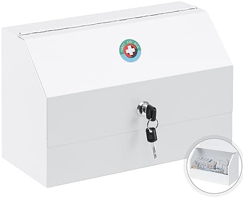 KYODOLED Wall Mount Medicine Lock Box with Key 122 x 59 x 787 Inch