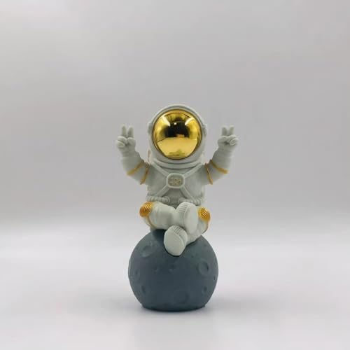 BUBUHSHM Gold White Astronaut Statue Decor