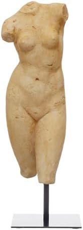 Creative Co-Op Resin Female Figure with Plaster Finish