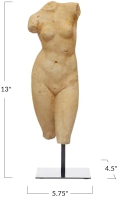 Creative Co-Op Resin Female Figure with Plaster Finish