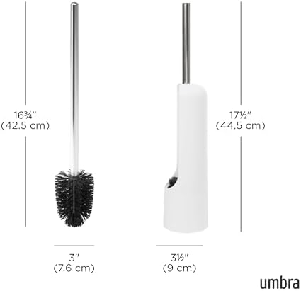 Umbra Touch Toilet Brush with Hideaway Holder - Durable Sleek