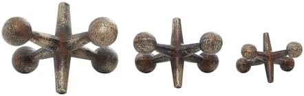 Deco 79 Gold Weathered Metal Statues Set of 3