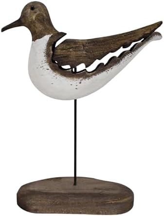 Wood Seagull Figurine Nautical Decor Statue