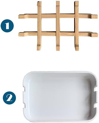 Aoheuo Modern Bamboo Fiber Soap Holder and Dish Set