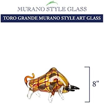 Badash Murano-Style Art Glass Bull Sculpture - 8 Tall Decor