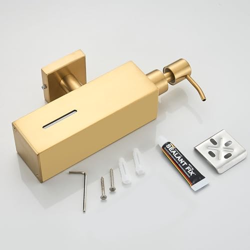 Wall Mount Soap Dispenser Brushed Gold 304 Stainless Steel