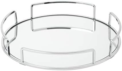 Home Details Mirrored Vanity Tray with Chrome Finish