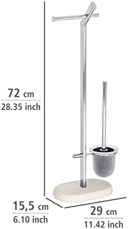 WENKO Free Standing Toilet Brush Holder Steel Beige