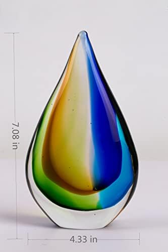 Yao Yuan Hand-Blown Glass Sculpture Blue Green