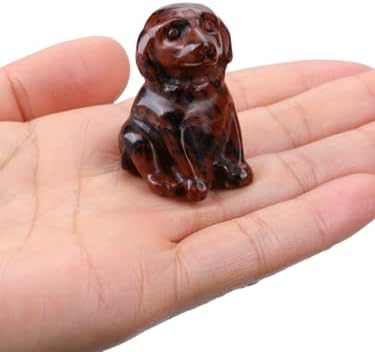 Jovivi Red Obsidian Dog Crystal Figurine Home Decor 1